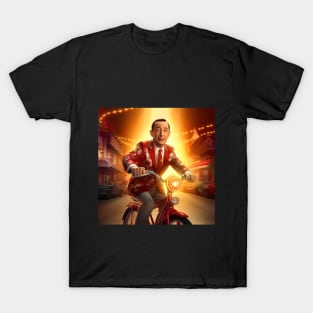 pee wee herman  on bike, art, Paul Reubens T-Shirt